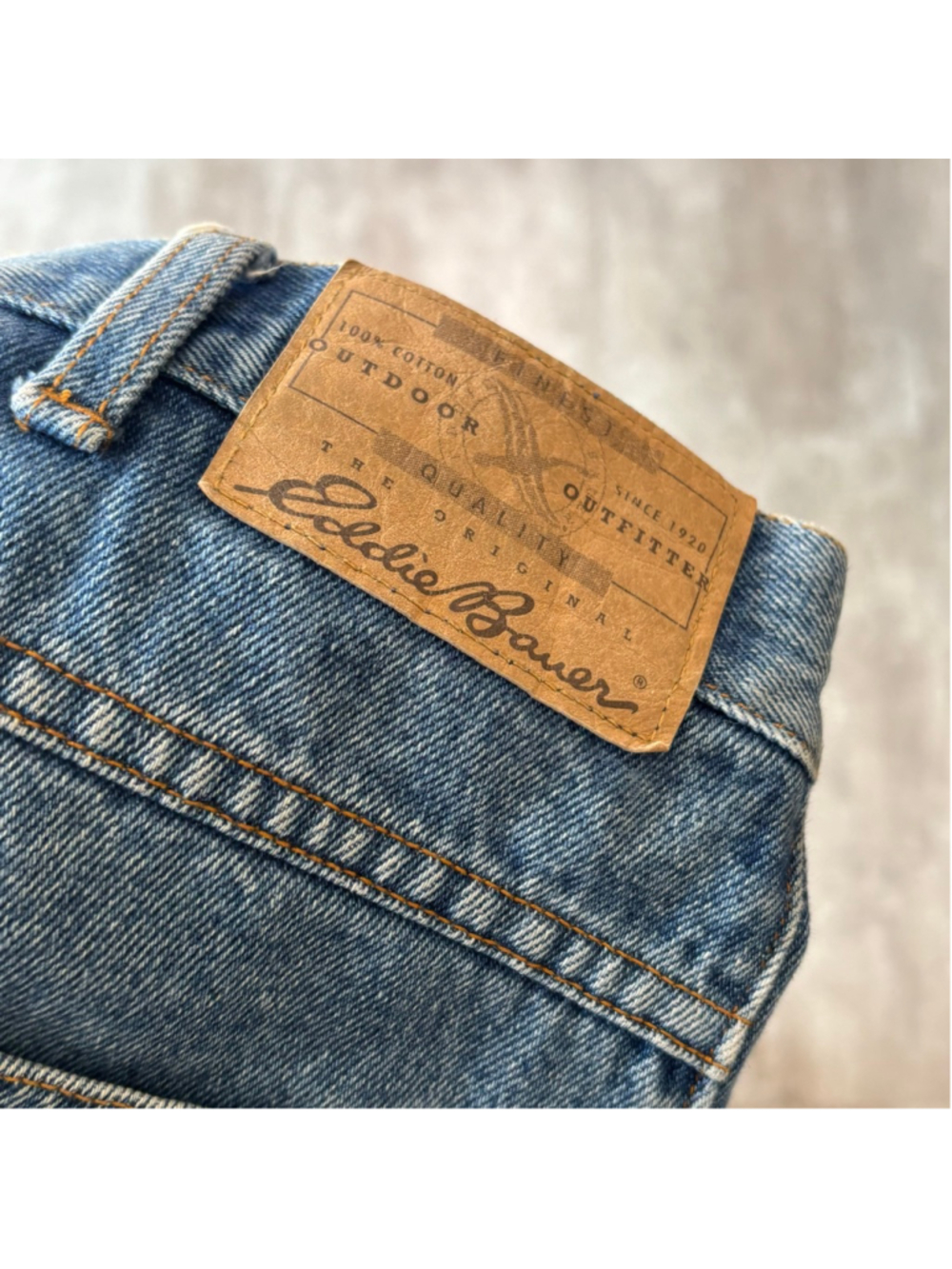 Vintage Eddie Bauer Relaxed Fit Jean Shorts Men’s 36 Blue - Picture 5 of 5